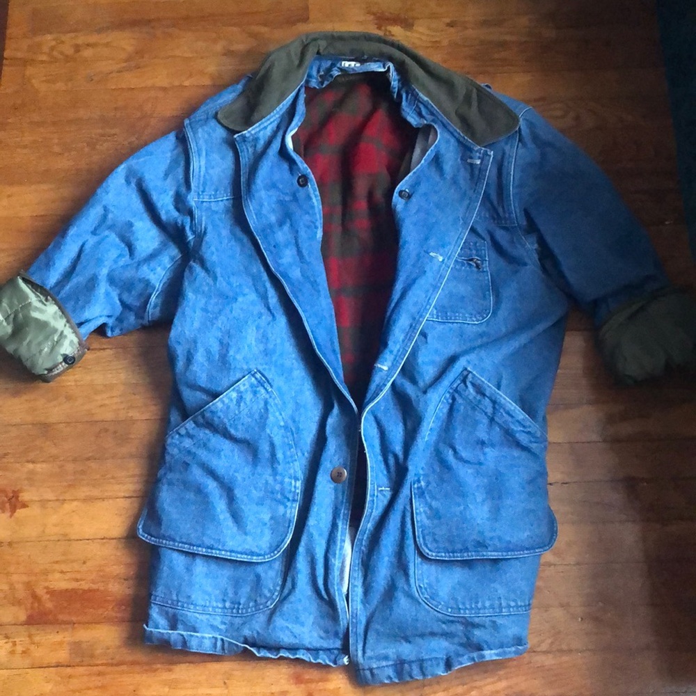 Vintage LL Bean Denim Double Lined Coat